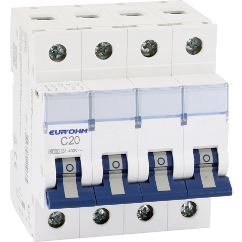 Disjoncteur 4PH 20A 6kA courbe C à vis - EUROHM -20346