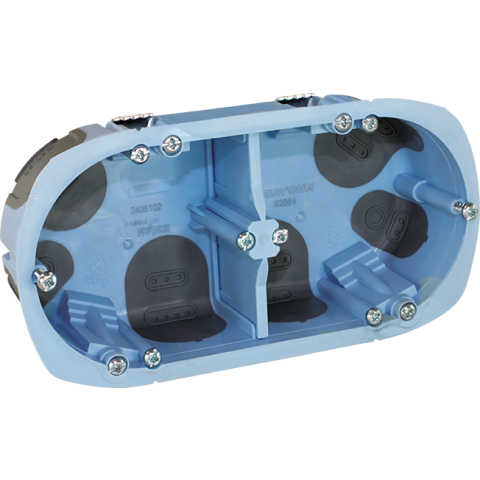 Boîte d'encastrement étanche à l'air XL Air'métic Eur'Ohm 2 postes Diam. 67 prof. 40mm - EUROHM - 52064