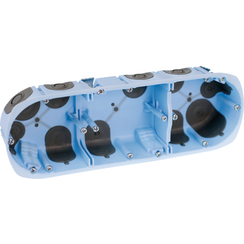 BOITE ENCASTREMENT PLACO TRIPLE AIR'METIC 67 P40 Boîte d'encastrement étanche à l'air XL Air'métic 3 postes Diam. 67 prof. 40mm - EUROHM - 52066