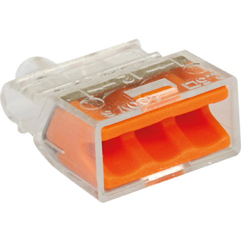 Boite de 100 connecteurs transparents - 3 entrées - EUROHM - 70053