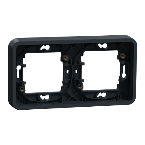 Mureva Styl - Cadre 2 postes horizontal - encastré - IP55 - IK08 - gris - SCHNEIDER ELECTRIC - MUR34101