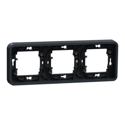 Mureva Styl - Cadre 3 postes horizontal - encastré - IP55 - IK08 - gris - SCHNEIDER ELECTRIC - MUR34109