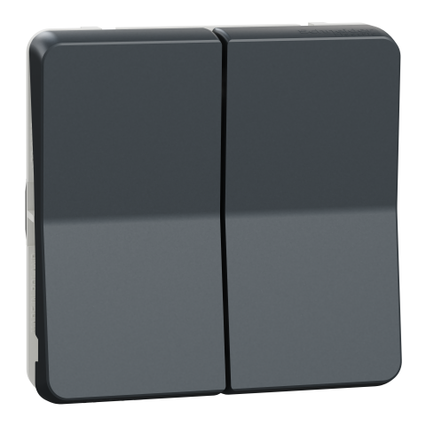 Mureva Styl - Double va et vient - composable - IP55 -IK08-connexion auto - gris - SCHNEIDER ELECTRIC - MUR35019