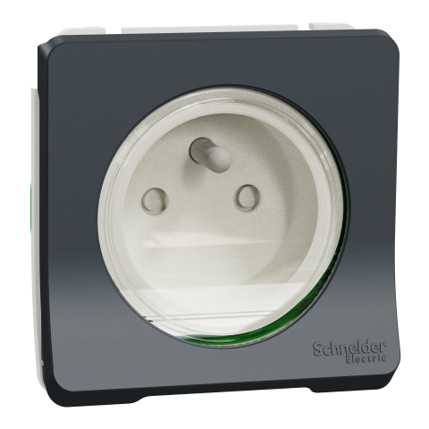 Mureva Styl - Prise de courant 2P+T - composable -IP55-IK08 - connex auto - gris - SCHNEIDER ELECTRIC - MUR36133