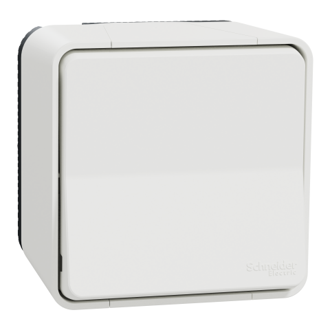 Mureva Styl - Bouton Poussoir - complet saillie - IP55 -IK08 connex auto - blanc - SCHNEIDER ELECTRIC - MUR39026