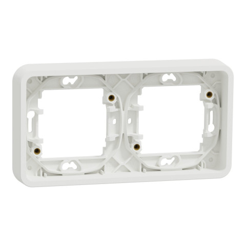Mureva Styl - Cadre 2 postes horizontal - encastré - IP55 - IK08 - blanc - SCHNEIDER ELECTRIC - MUR39101