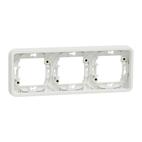 Mureva Styl - Cadre 3 postes horizontal - encastré - IP55 - IK08 - blanc - SCHNEIDER ELECTRIC - MUR39109