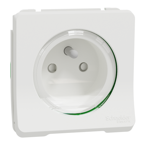 Mureva Styl - Prise courant 2P+T - composable - IP55 IK08 - connex auto - blanc - SCHNEIDER ELECTRIC - MUR39133