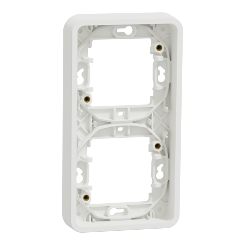 Mureva Styl - Cadre 2 postes vertical - encastré - IP55 - IK08 - blanc - SCHNEIDER ELECTRIC - MUR39151
