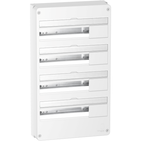 Resi9 - Coffret en saillie Blanc (RAL 9003)- 4 rangées de 18 modules - SCHNEIDER ELECTRIC - R9H18404