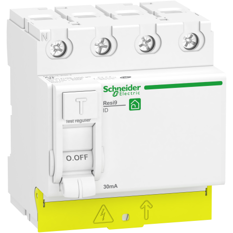 Resi9 - interrupteur différentiel - 4P - 63A - 30mA - Type A - peignable - SCHNEIDER ELECTRIC - R9PRA463