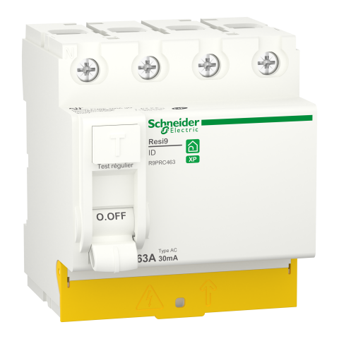 Resi9 - interrupteur différentiel - 4P - 63A - 30mA - Type AC - peignable - SCHNEIDER ELECTRIC - R9PRC463