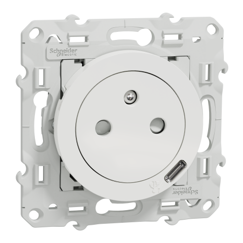 Odace - prise affleurante + USB C 10.5W - blanc - SCHNEIDER ELECTRIC - S520089