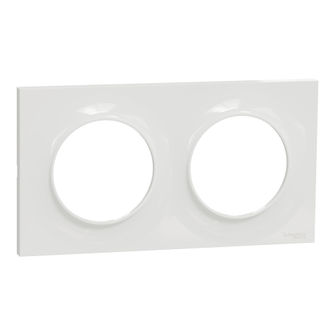 Odace Styl - plaque 2 postes horizontaux ou verticaux entraxe 71mm blanc - SCHNEIDER ELECTRIC - S520704