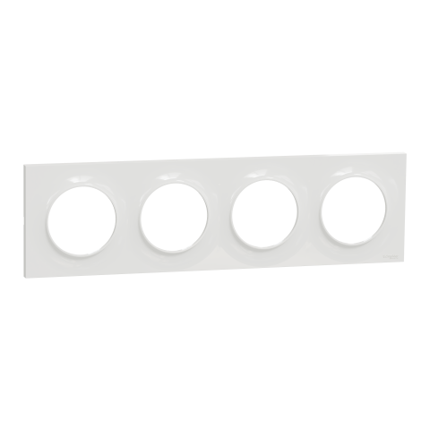 Odace Styl - plaque 4 postes horizontaux ou verticaux entraxe 71mm blanc - SCHNEIDER ELECTRIC - S520708