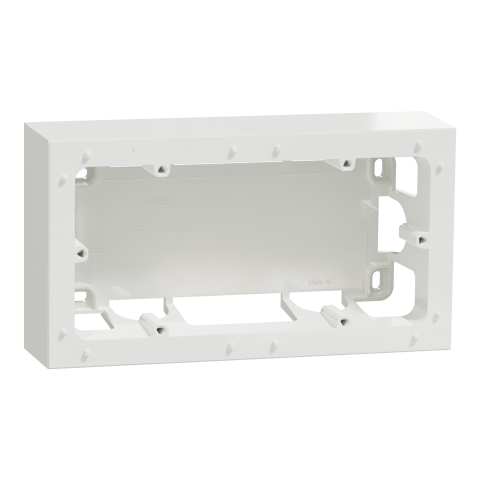 Odace Styl - boîte pour montage en saillie 2 postes entraxe 71mm blanc - SCHNEIDER ELECTRIC - S520764