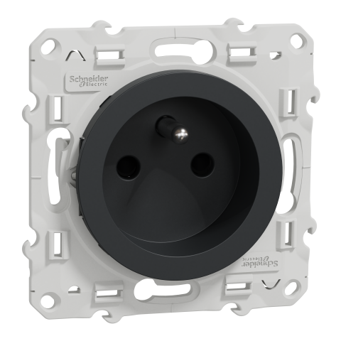 Odace - prise de courant 2P+T - anth. - à vis - 4 connexions rapides par pôle - SCHNEIDER ELECTRIC - S540049