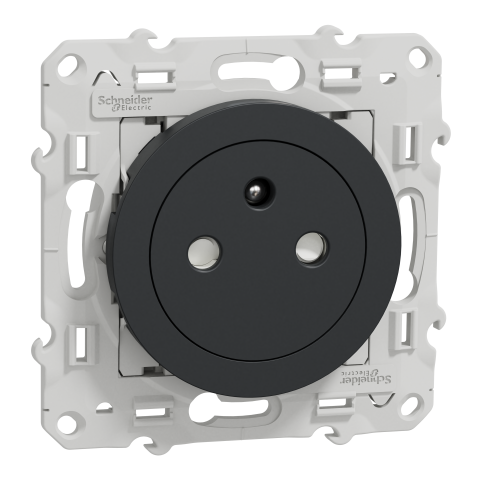 Odace - prise de courant 2P+T affleurante - anthracite - connexion rapide - SCHNEIDER ELECTRIC - S540052