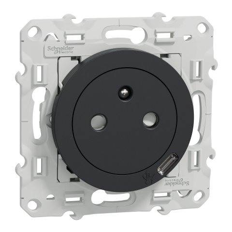 Odace - Prise affleurante + usb C10.5W - anthracite - SCHNEIDER ELECTRIC - S540089
