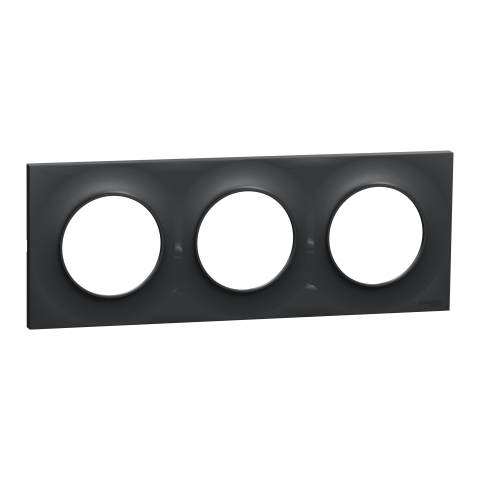 Odace Styl - plaque 3 postes horizontaux ou verticaux entraxe 71mm anthracite - SCHNEIDER ELECTRIC - S540706