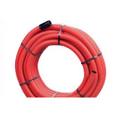 Gaine Janoflex annelée rouge diamètre 40mm couronne de 25 mètres - ELYDAN - 2127