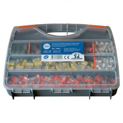 Mallette de 805 bornes de connexion rapide panachées pour fil rigide - EUROHM - 70061