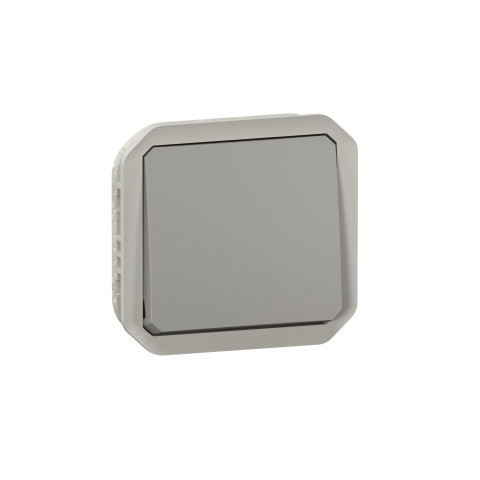 Interrupteur ou va-et-vient étanche Plexo 10AX 250V~ IP55 IK08 avec enjoliveur finition gris - LEGRAND - 069511L