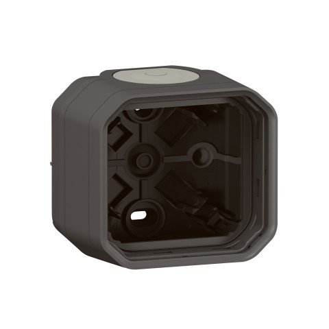 Boîtier saillie étanche Plexo 1 poste avec 2 embouts à membrane et 1 entrée - Anthracite - LEGRAND - 069601L