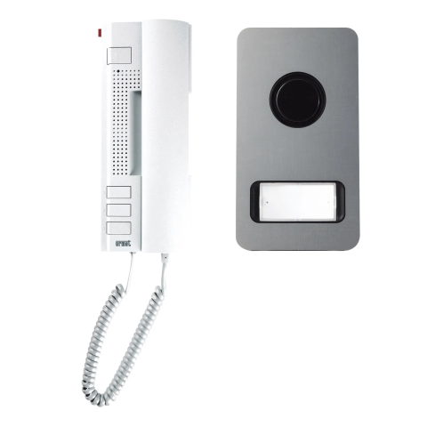 Kit portier audio Utopia Mikra platine aluminium 2 fils, pose en saillie - URMET YOKIS - 1722/31