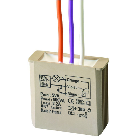 Micromodule télévariateur encastrable filaire 500W - URMET YOKIS - MTV500E