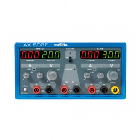 Ax0503f alimentation de laboratoire triple 2x30v/2,5+1x3,3v/5a fixe