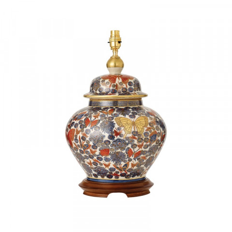 Lampe butterflies, porcelaine de kutani (sans abat-jour)