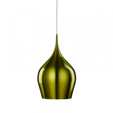 Suspension verte 1 ampoule vibrant en aluminium