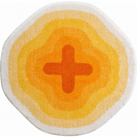 Tapis de salle de bain karim 03 rond diametre 60 cm jaune