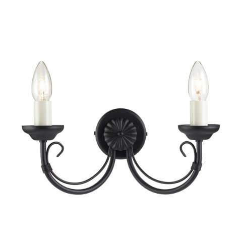 Applique chartwell, noir, 2 ampoules