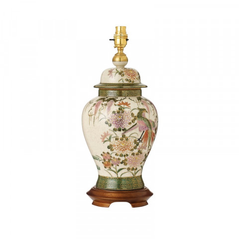 Lampe birds and wisteria, porcelaine de kutani (sans abat-jour)