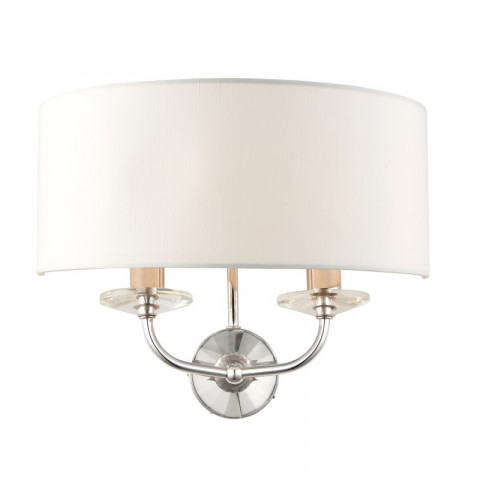 Applique nixon, nickel brillant et cristal, 2 ampoules