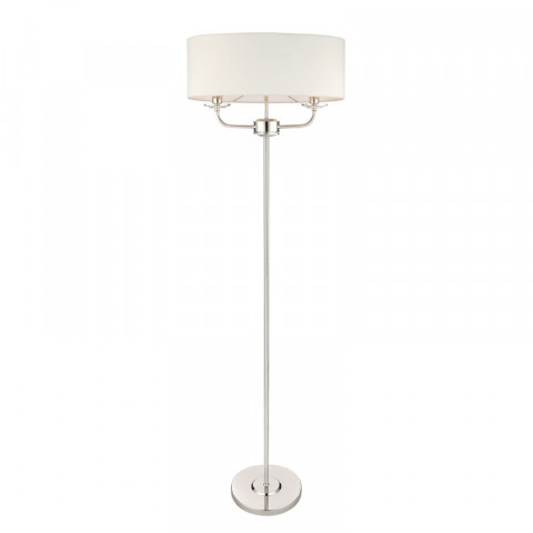 Lampadaire nixon, nickel brillant et cristal, 2 ampoules