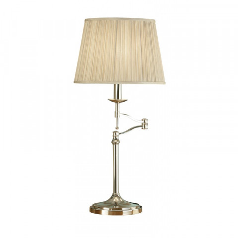 Lampe articulée stanford, nickel, abat-jour beige