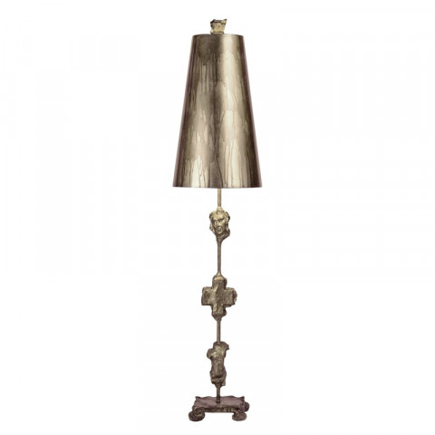 Lampe fragment, argent, avec abat-jour