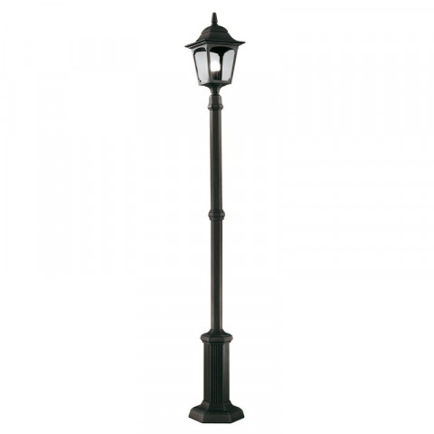Lampadaire chapel, aluminium noir et verre, 179 cm