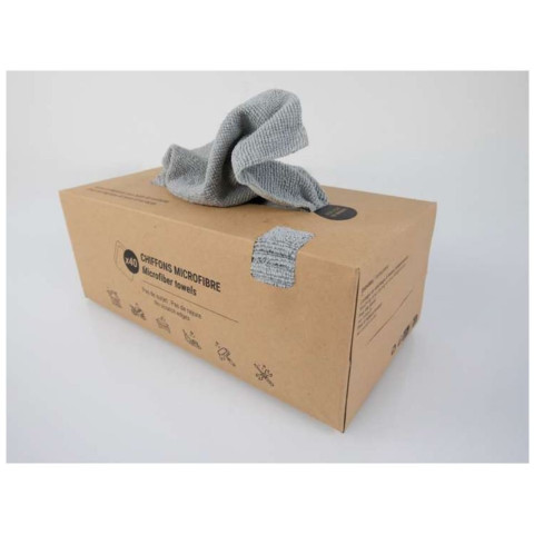 4 Boites distributrice de 40 chiffons microfibre Gris 30 x 30 cm - 700058