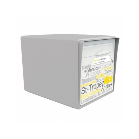 Boite aux lettres signée 1 porte : grise + porte "sous le soleil"-sgsgr-sb