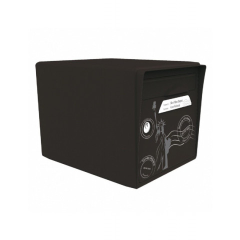 Boite aux lettres signée 1 porte : noire + porte "new york new york"-sgsnr-ny