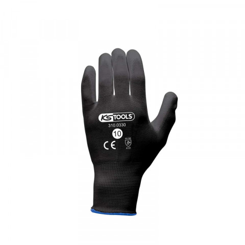 Boîte de 12 paires de gants ks tools - microfibres - noir - taille xl - 310.0330