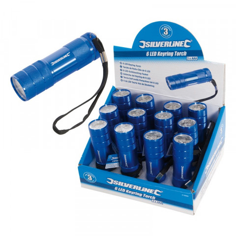 Boîte présentoir de 12 lampes torches LED - 6 LED