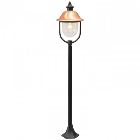 Borne d'extérieur noire street 1 ampoule 126 cm