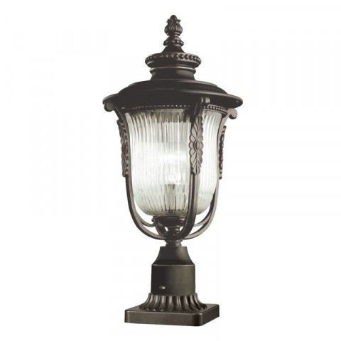 Borne luverne, bronze oxydé et verre
