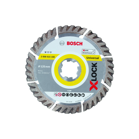 Disque à tronçonner diamanté X-LOCK Standard for Universal - 125 x 1,6 x 22,23 - Lot de 2 pièces - BOSCH - 2608615247
