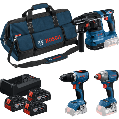 Combo Kit 3 outils 18 V GSR + GDX + GBH + Sac à outils - BOSCH - 0615A50093